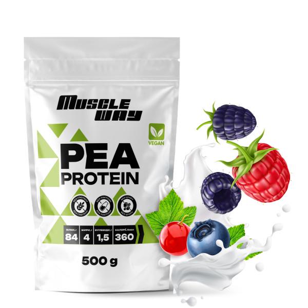 Протеин гороховый MuscleWay Vegan Лесные ягоды 84% белка на 16 порций 500 г (21-125-pp-mv-rs-500gr.8)