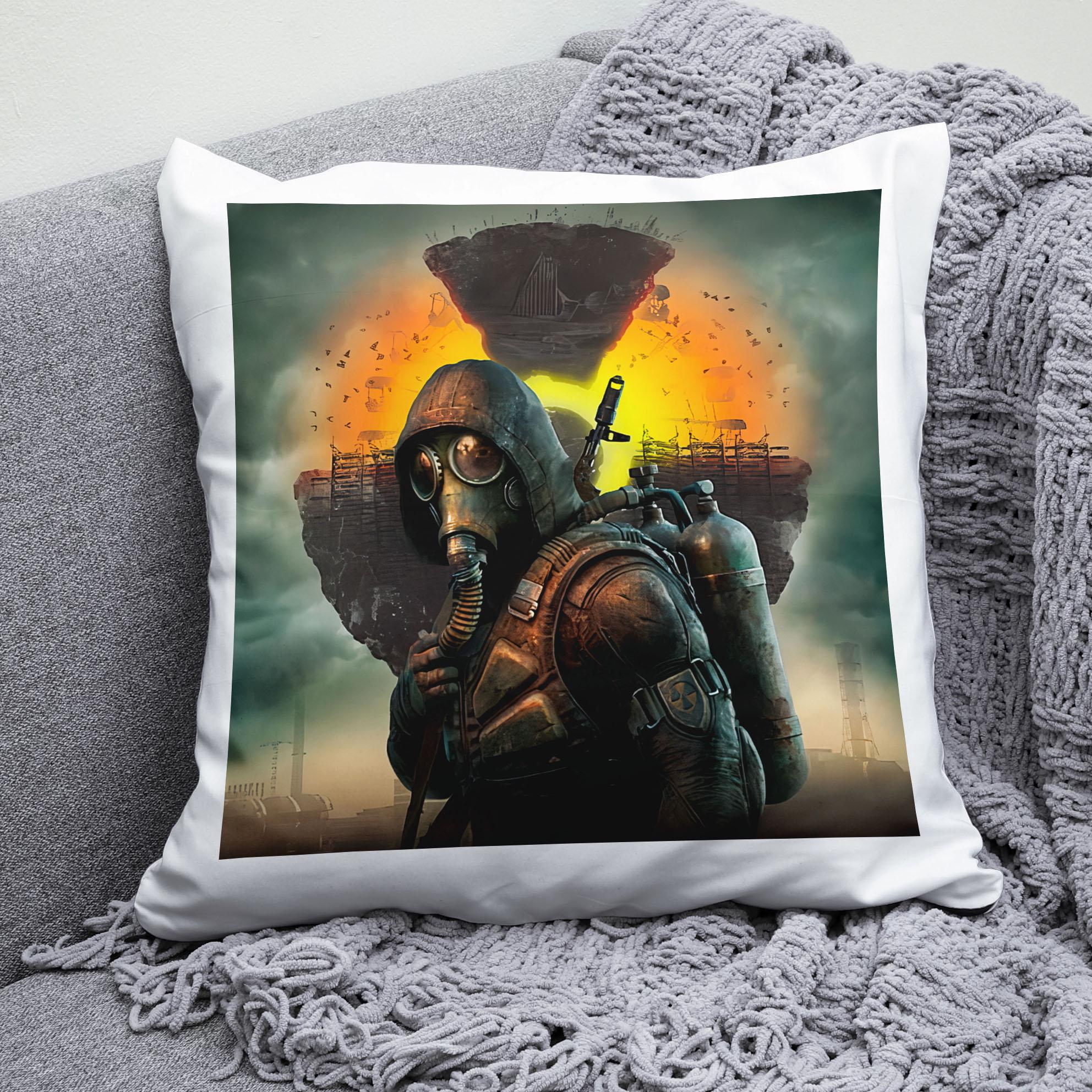 Плюшева подушка квадрат з принтом гри S.T.A.L.K.E.R.