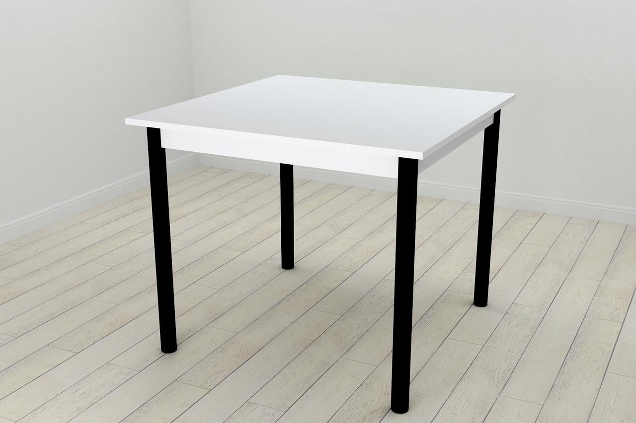 Стол кухонный Ferrum-decor Агата ДСП 16 мм 75x90x90 см Черный/Белое (AGA0001)