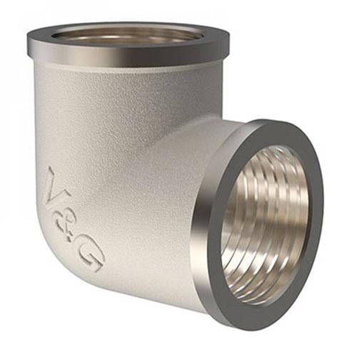 Колено резьбовое V&G VALOGIN ВхВ 3/4" никель (VG-201202)