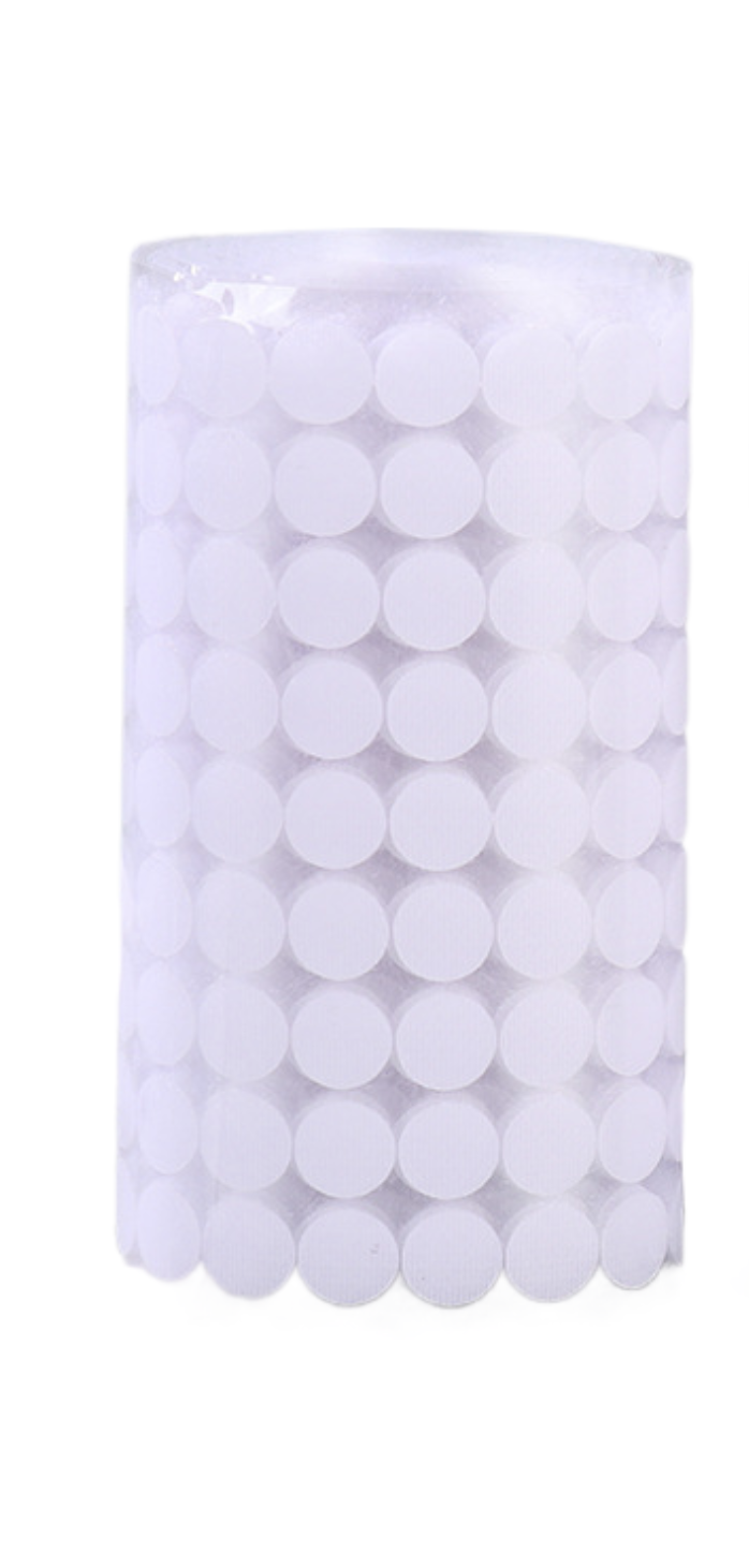 Липучки самоклеящиеся двусторонние круглые 15 мм 1000 пар Белый (29244 1000)