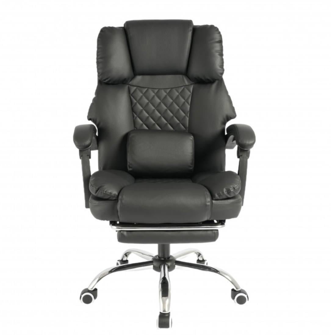 Офісне крісло Master Prestige KO42CZ Premium до 150 кг з масажною подушкою та підставкою для ніг Чорний (30287)