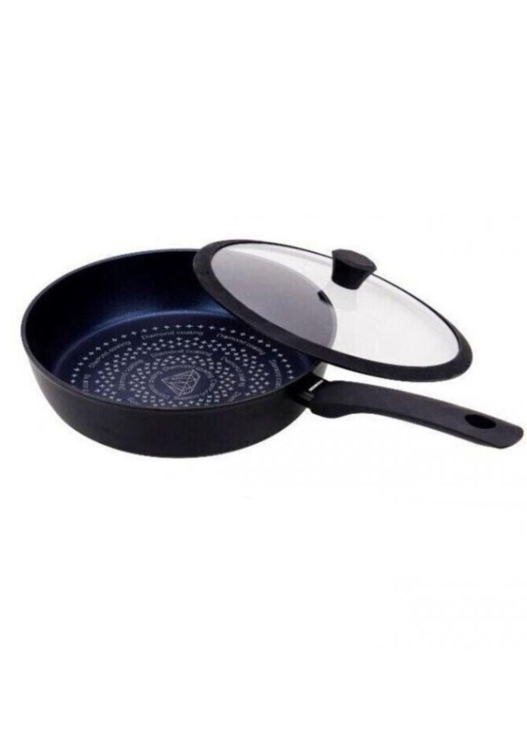 Сковорода з кришкою Edenberg з алмазним антипригарним покриттям 26x6,8 см 3,1 л Чорний (3492А)