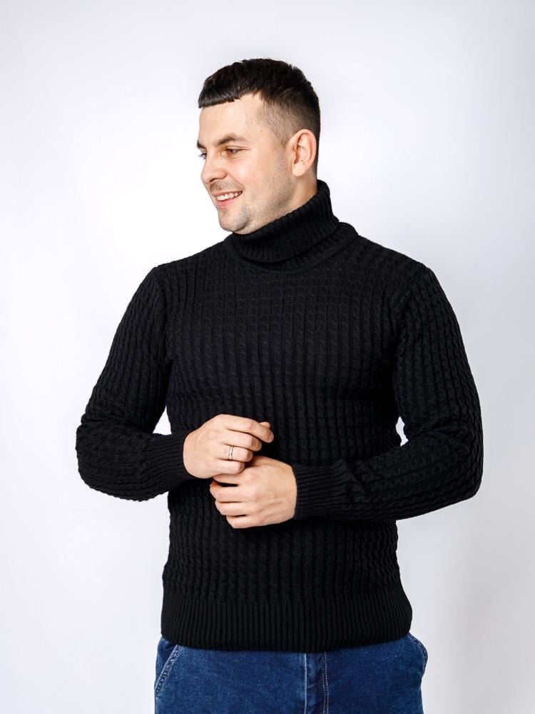 Гольф с длинным рукавом р. 46 Черно-серый (SKT000940916) - фото 2 Гольф с длинным рукавом р. 46 Черно-серый (SKT000940916) - фото 2