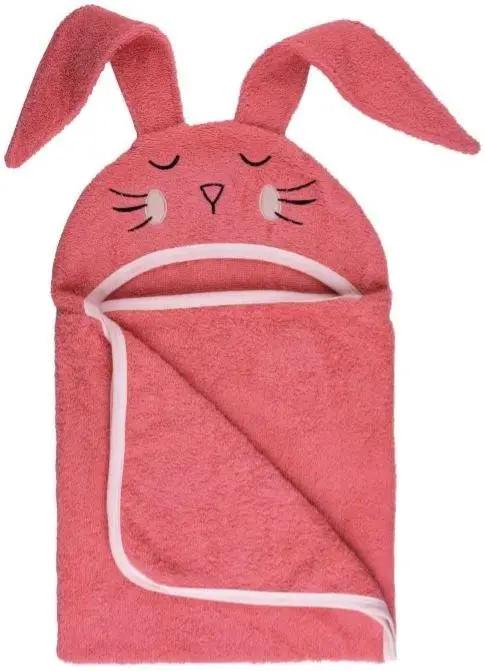 Полотенце детское FreeON Bubaba с капюшоном и ушками Bunny 110х75 см Pink (selvid72_22836)