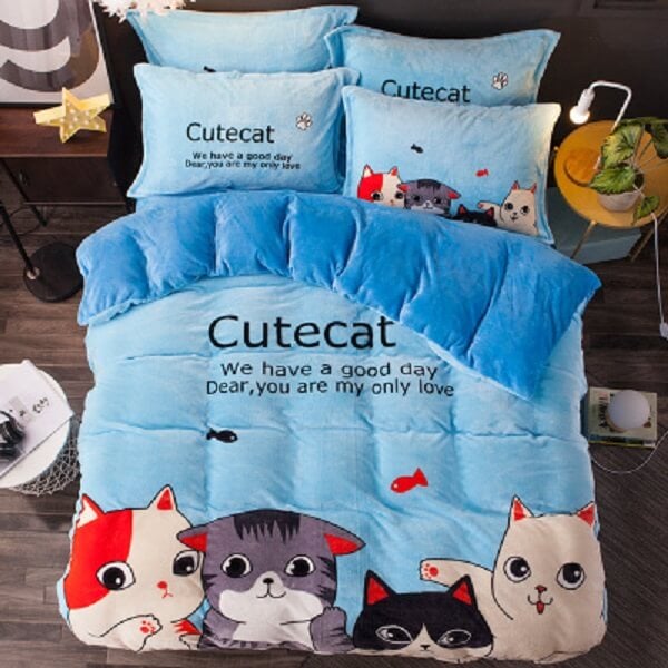 Плюшева постільна білизна  Homytex полуторна Cute cat
