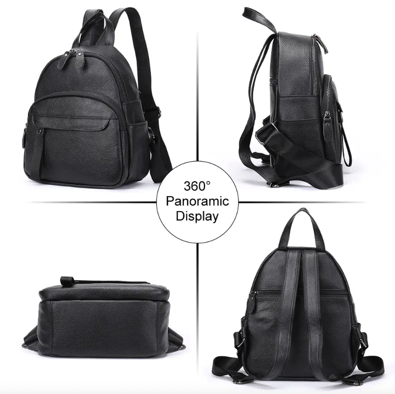 Рюкзак жіночий Lorian з натуральної шкіри на одне велике відділення Чорний (LR 25319-black) - фото 8 Рюкзак жіночий Lorian з натуральної шкіри на одне велике відділення Чорний (LR 25319-black) - фото 8