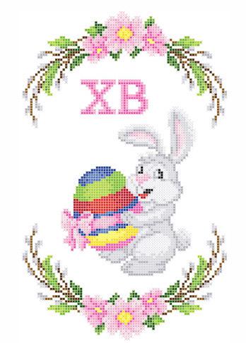 Полотенце пасхальное А-4 для вышивания бисером на атласе ЗПР-042 20х30 см