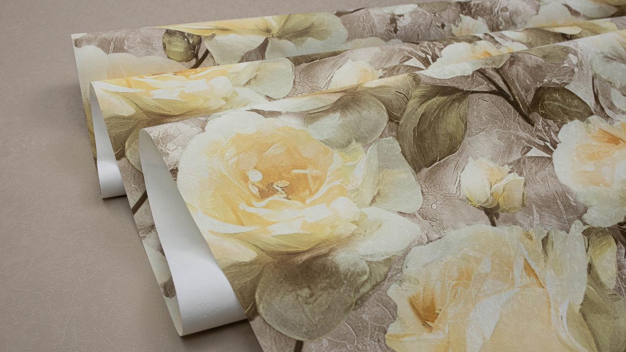 Шпалери флізелінові Sintra Rose 251324 Декор вініл гарячого тиснення 1,06х10,05 м Бежевий
