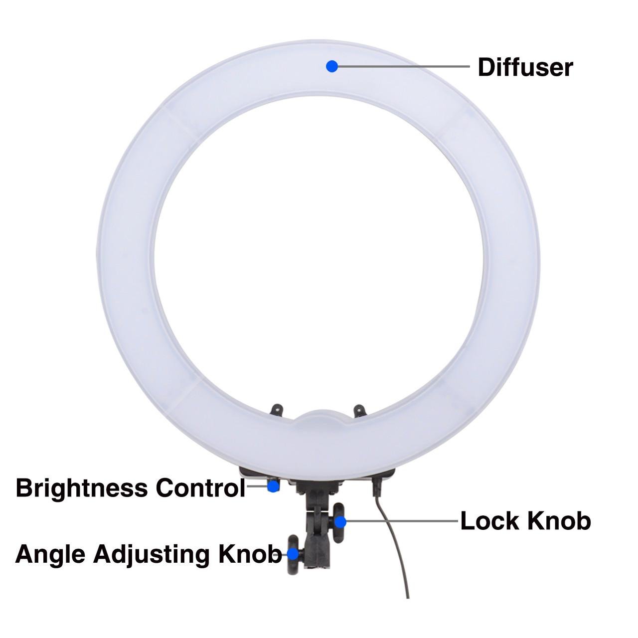 Осветитель кольцевой LED Zomei с димером для портретной бьюти и селфи съемки 14" (716967613) - фото 7 Осветитель кольцевой LED Zomei с димером для портретной бьюти и селфи съемки 14" (716967613) - фото 7