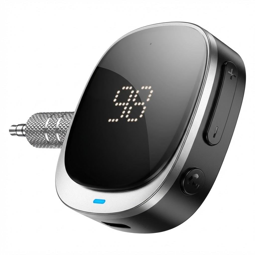 Аудиоадаптер беспроводной Hoco E80 с Bluetooth 5.3 и FM для авто Черный (32162264)