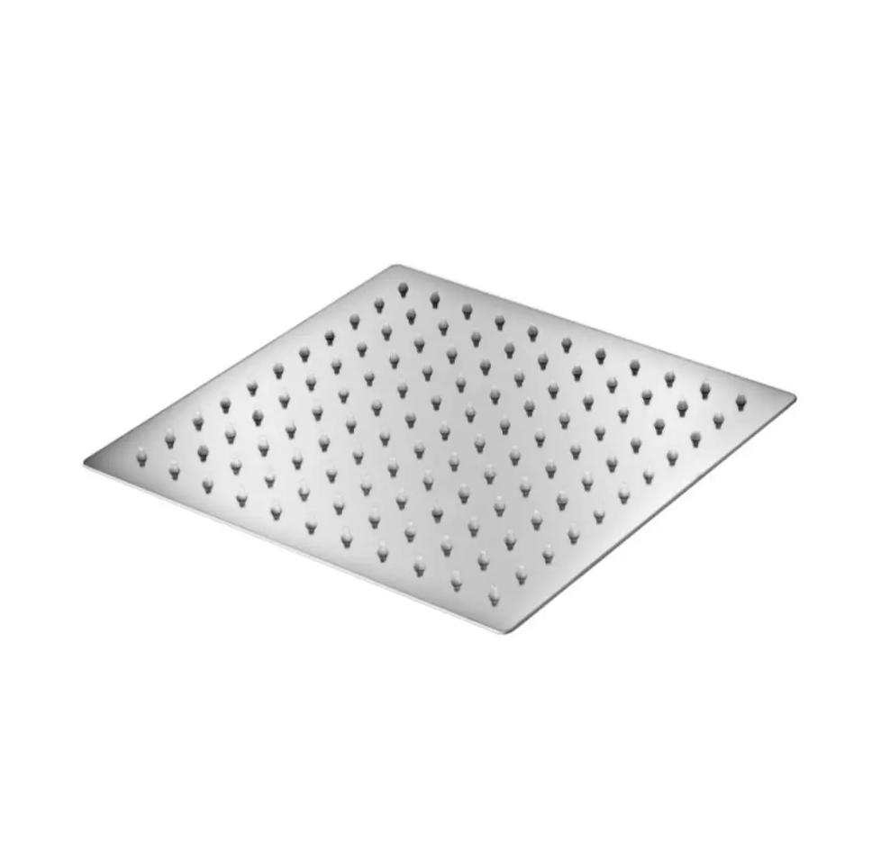 Лейка квадратная для летнего душа из нержавеющей стали с краном и шарниром 21х20х20 - фото 4