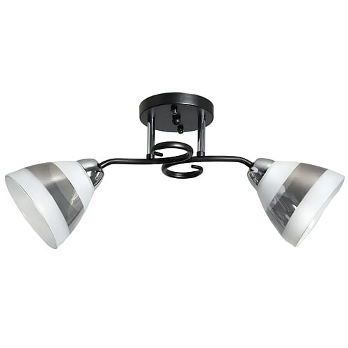 Люстра Svet на два стеклянных плафона под лампу Е27 Хром (SC-9135/2 CR+BK)