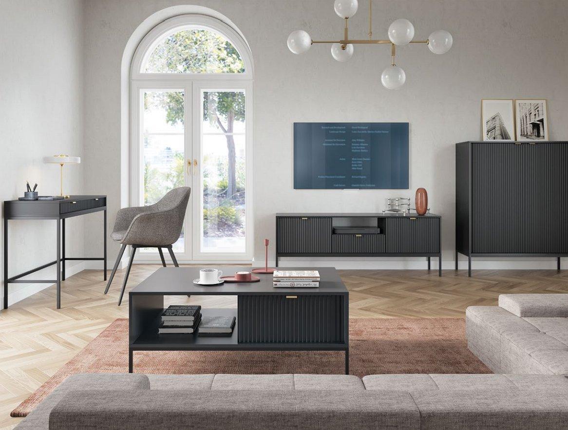 Стол туалетный Perfect Home Nova T104 с 2 ящиками и черными ножками Черный (PFH-091264) - фото 5 Стол туалетный Perfect Home Nova T104 с 2 ящиками и черными ножками Черный (PFH-091264) - фото 5