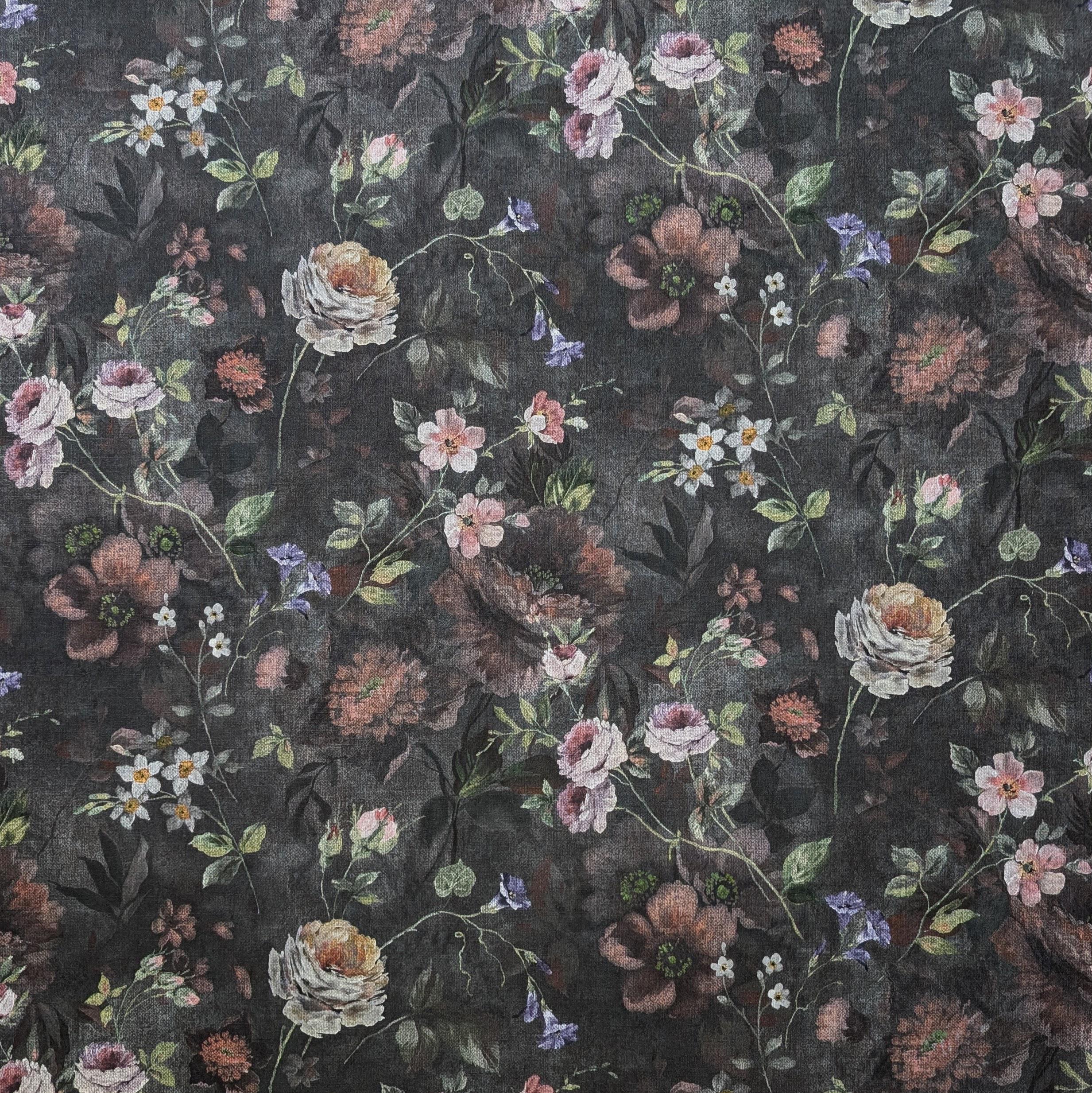 Обои виниловые на флизелиновой основе A.S. Creation Perfect 38752-1 Цветы 1 м Графитовый (28446516)