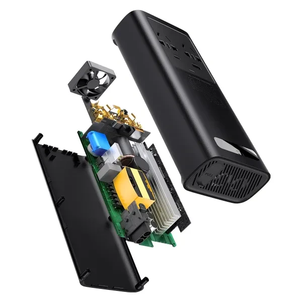 Автомобильный инвертор BASEUS Super Si Power Inverter 500W 220V CN/EU Black - фото 7