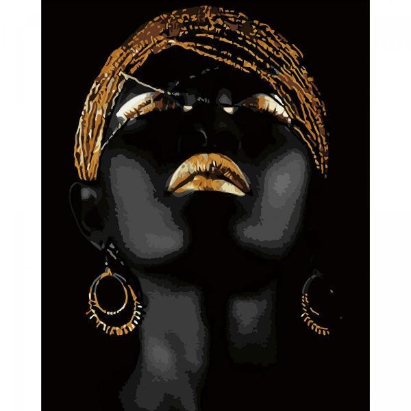 Набор для росписи по номерам Strateg Golden lady 40х50 см (VA-2681-mt)