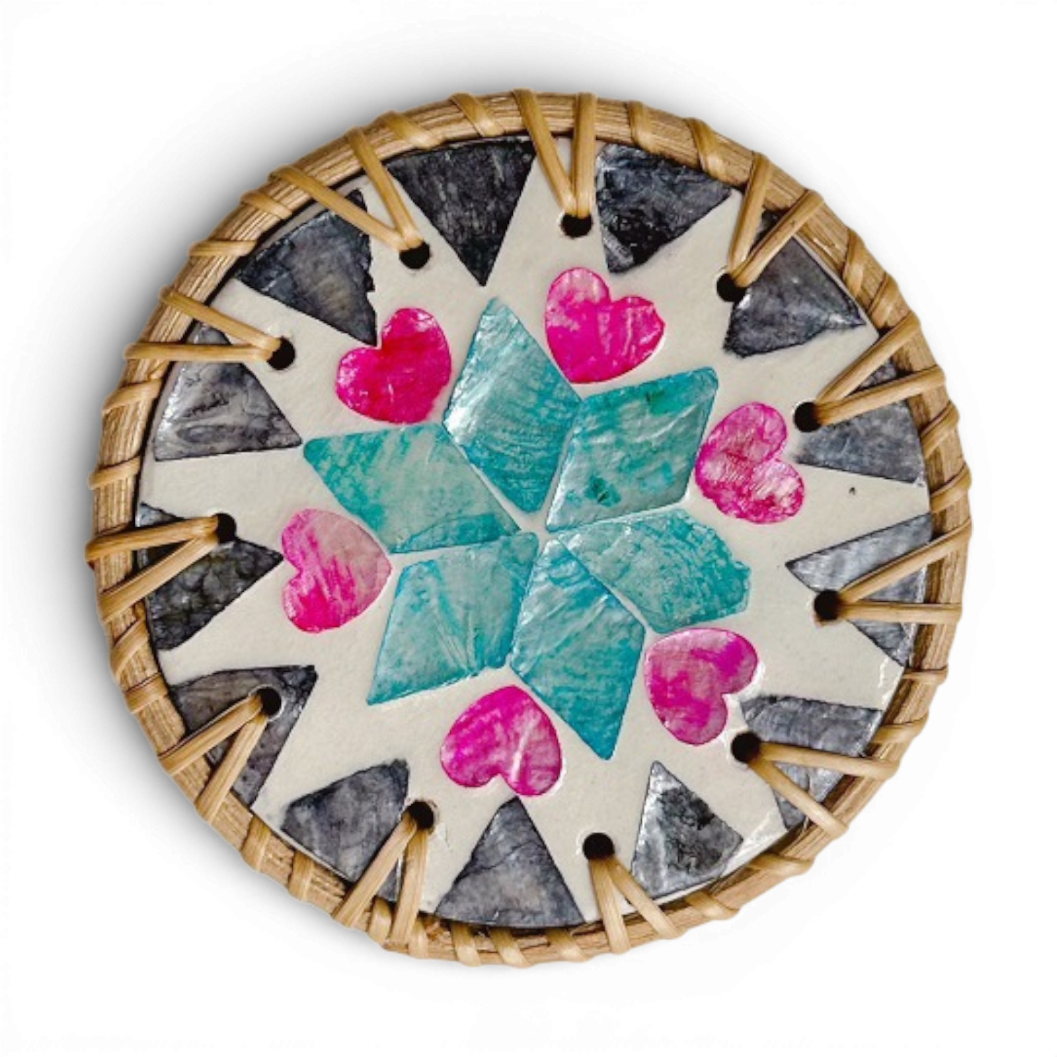 Подставка под горячее GDragon из ротанга с перламутром Разноцветная №1 (77_2_0_1) Подставка под горячее GDragon из ротанга с перламутром Разноцветная №1 (77_2_0_1)