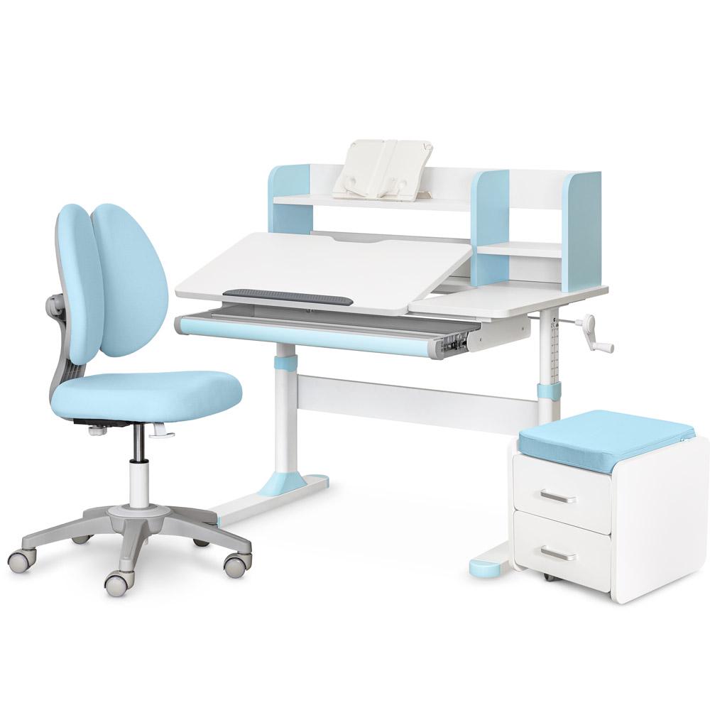 Парта детская школьная Evo-kids TH-330/кресло Sprint Duo Lite/тумба BD C-3 Голубой