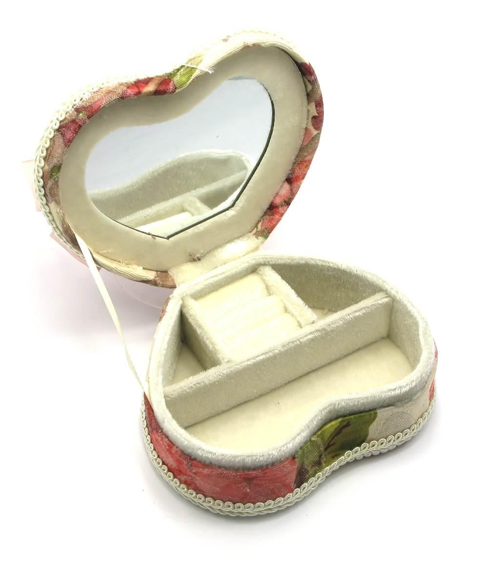 Ящик для украшений с зеркальцем сердце 13х10,5х6 см