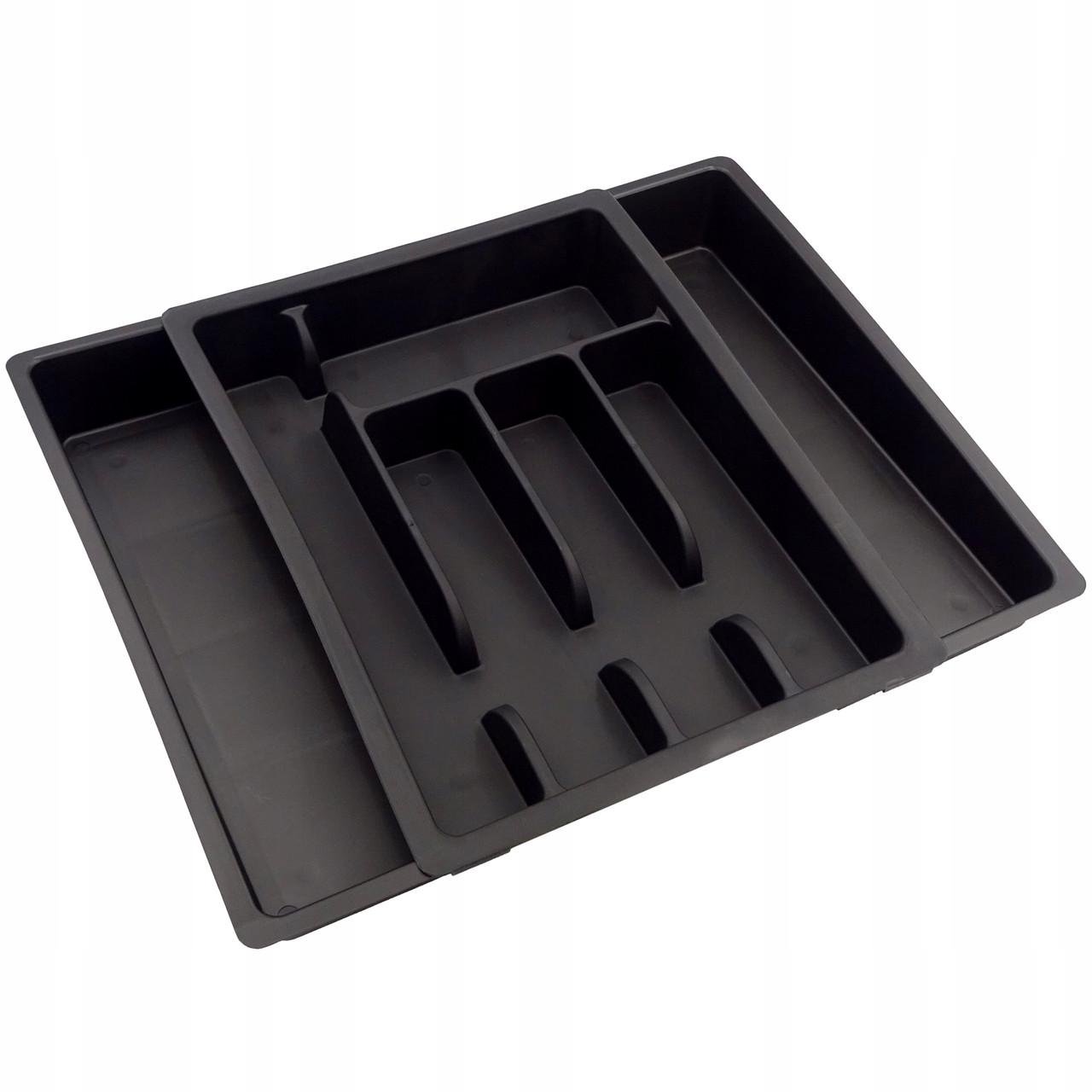 Органайзер для столових приборіву шухляду Brunbeste розсувний 46,5х38 см Чорний