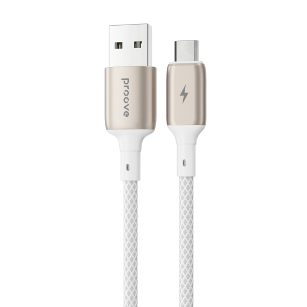 Кабель Proove Dense Metal Micro USB 2.4A 1m White