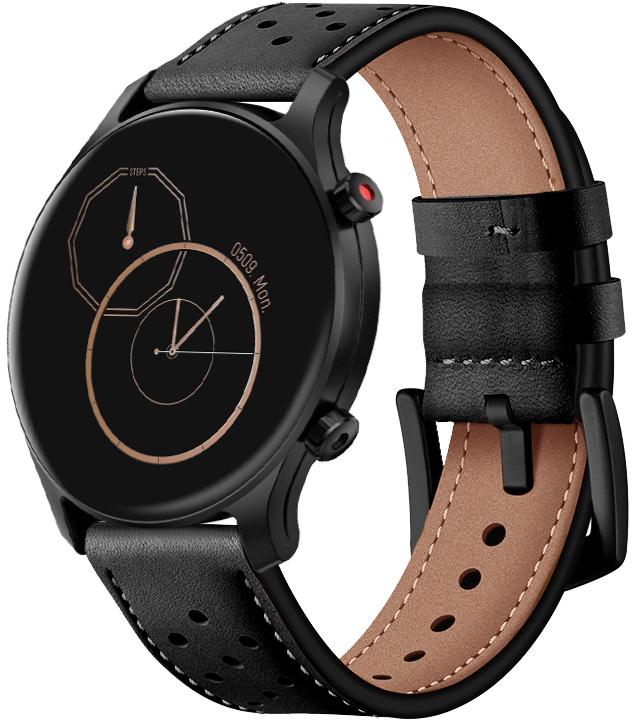 Ремешок кожаный Classico для Haylou LS04 RS3 Black (26310-2B) - фото 1