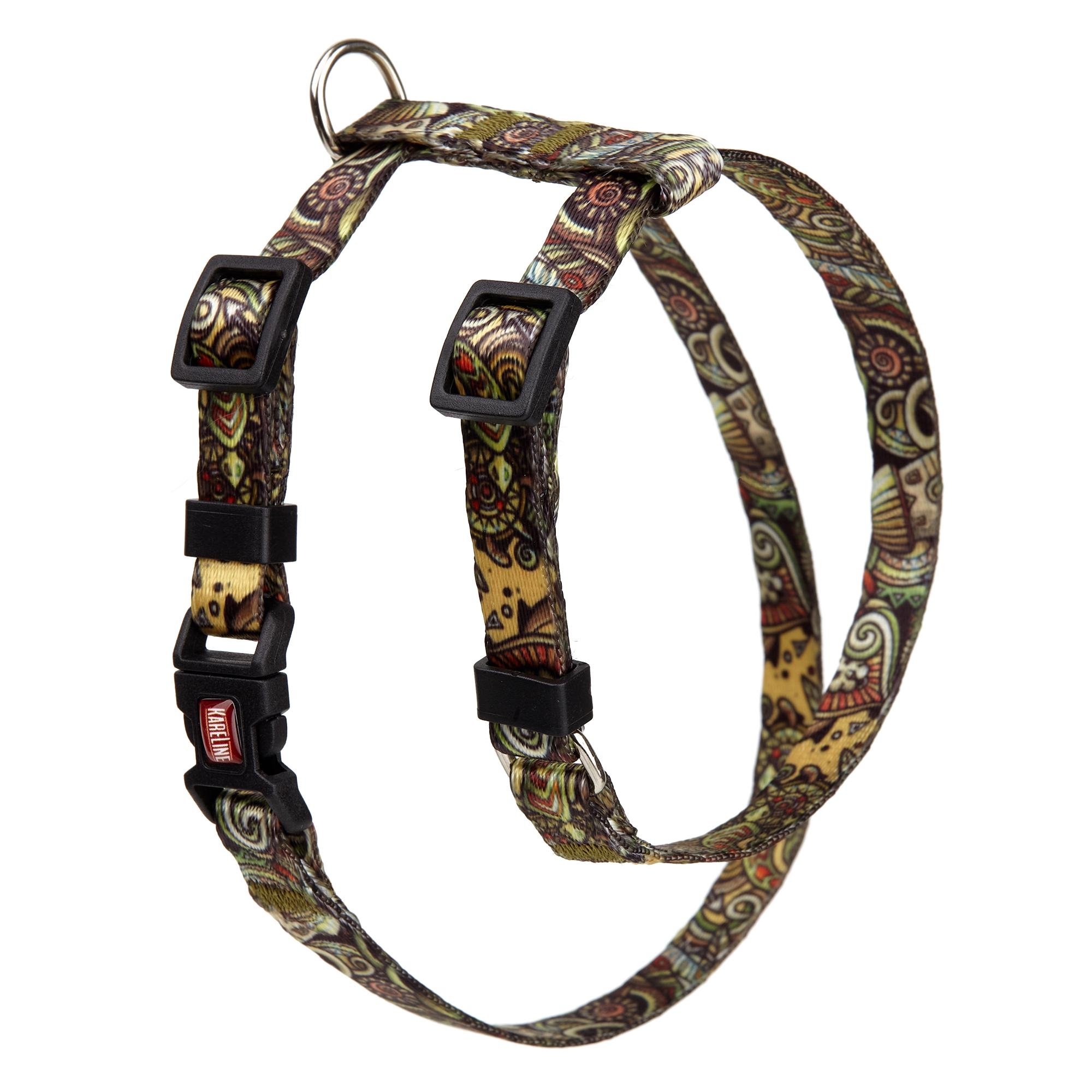 Шлея KareLine AFRIKA из нейлона с узором и пластиковой пряжкой 10 мм А 200-270 мм В 260-320 мм (0855/11) - фото 1 Шлея KareLine AFRIKA из нейлона с узором и пластиковой пряжкой 10 мм А 200-270 мм В 260-320 мм (0855/11) - фото 1