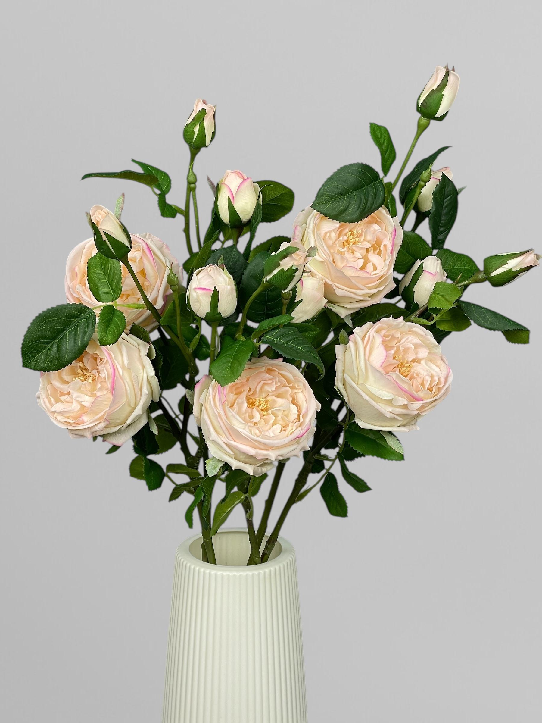Искусственная роза Дэвида Остина ветка на 3 соцветия 72 см Персиковый (К02035) - фото 4