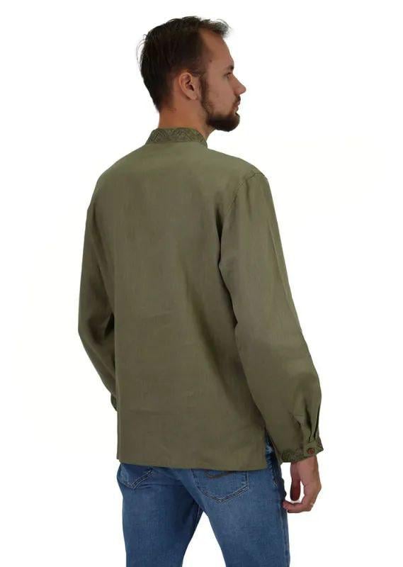 Вышиванка мужская р. 50 Зеленый (488) - фото 3 Вышиванка мужская р. 50 Зеленый (488) - фото 3