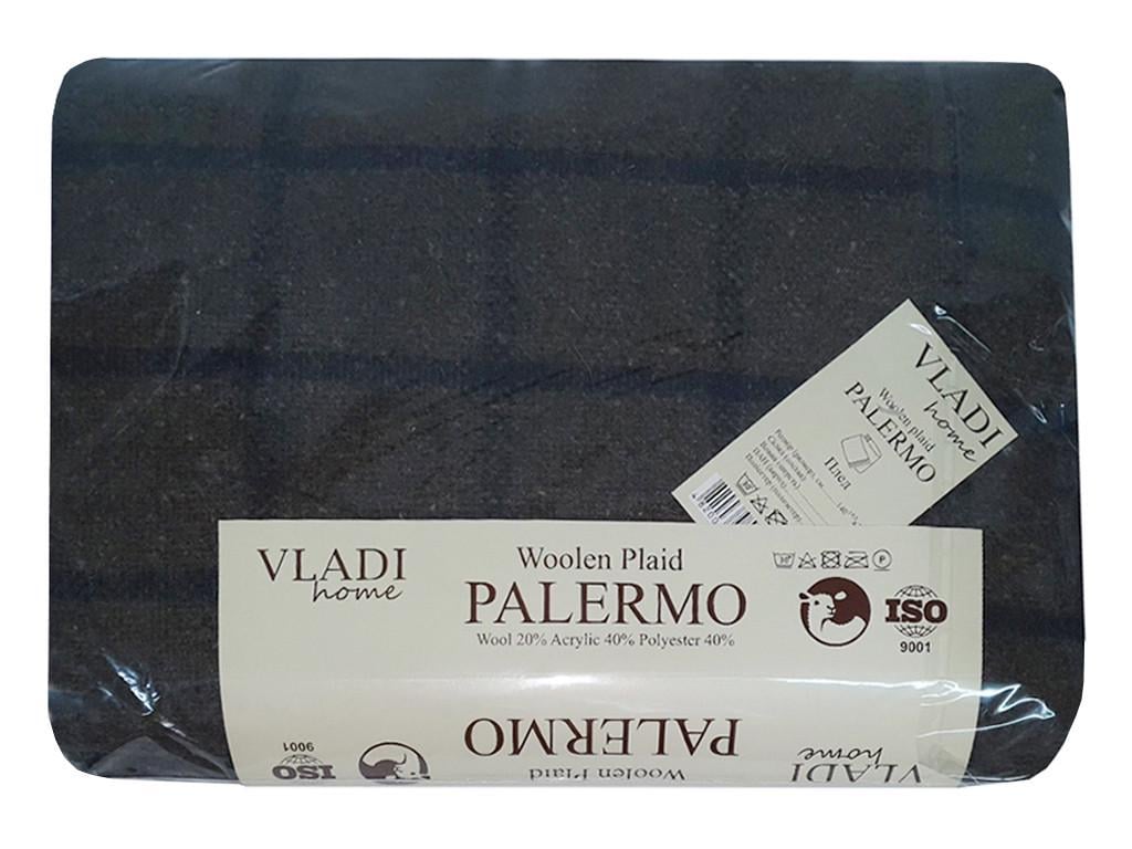 Плед шерстяной Vladi Палермо №15S Soul 140х200 полуторный Синий/Касторовый (17704)