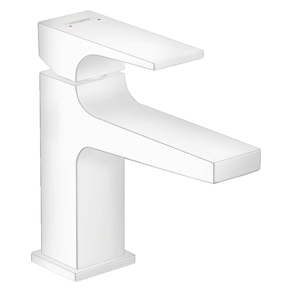 Смеситель для умывальника Hansgrohe Metropol 100 с донным клапаном push-open Белый матовый (32500700)