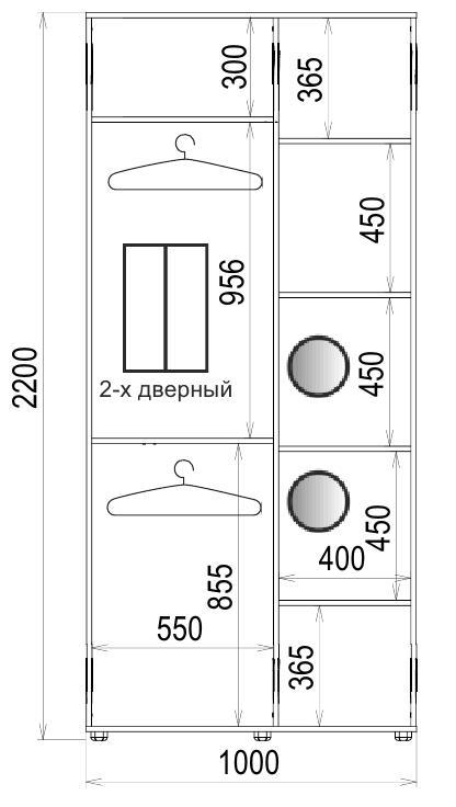 Шафа-купе Luxe 2 двері Скло тонованне/Скло тонованне 1029-1029 CLS - IV 1000x2200x600 мм Венге (36010) - фото 4