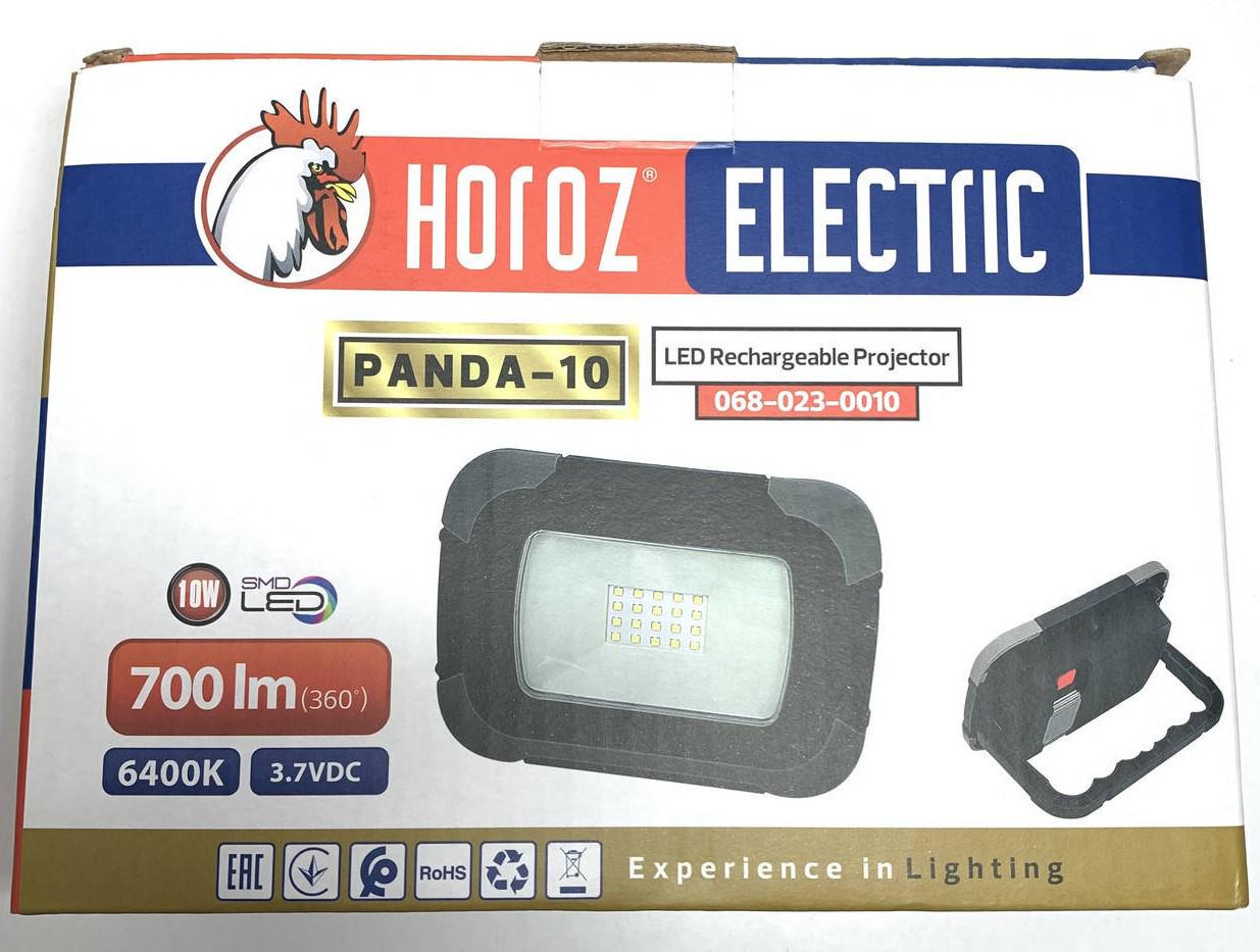 Ліхтарик прожектор PANDA-10 Horoz 10 Вт 2600 mAh 6400 K Чорний (068-023-0010-010) - фото 3