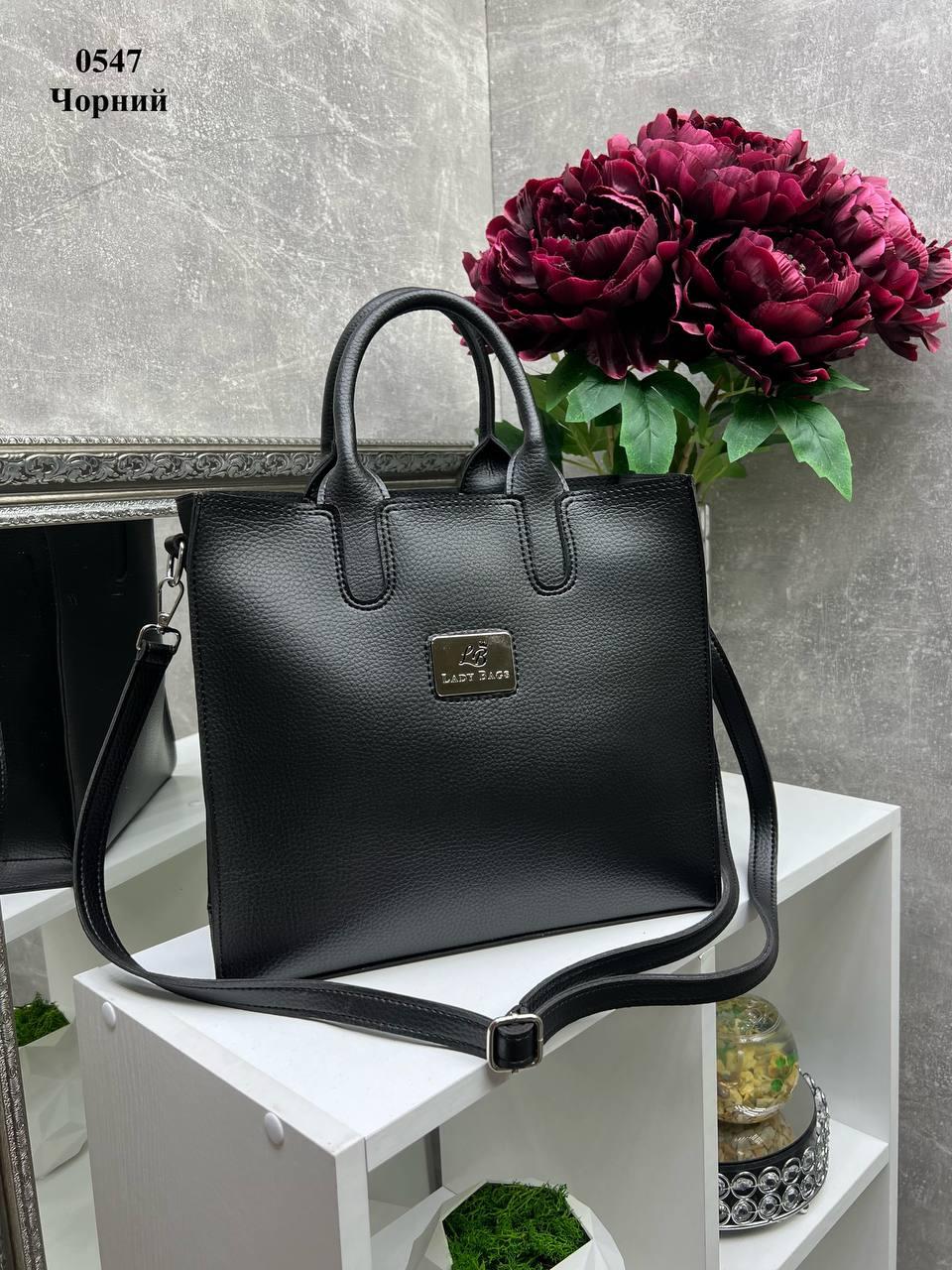 Сумка тоут женская через плечо большая из экокожи классическая вмещает А4 Черный - фото 2 Сумка тоут женская через плечо большая из экокожи классическая вмещает А4 Черный - фото 2