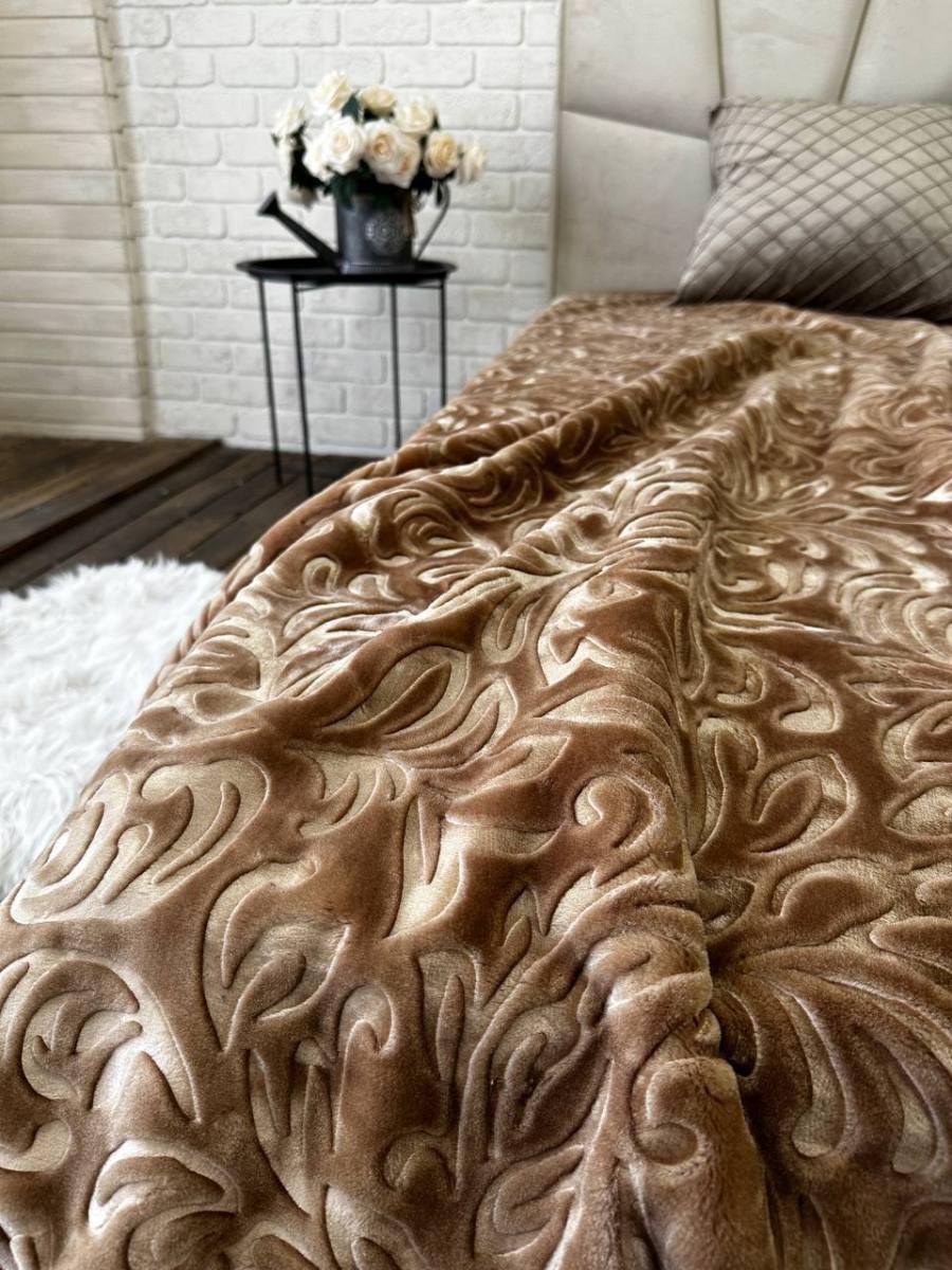 Плед м'який 210х230 см Коричневий (Д-plush-pled-008) - фото 3 Плед м'який 210х230 см Коричневий (Д-plush-pled-008) - фото 3