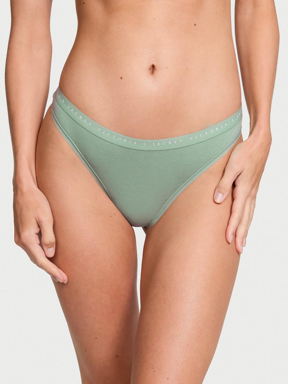 Трусики женские Victoria's Secret Stretch Cotton Thong L Зеленый (2361858863)