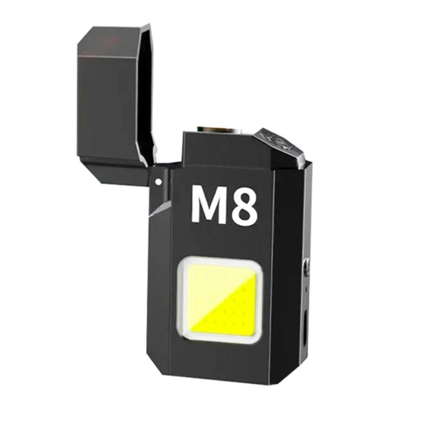 Запальничка електроімпульсна LV-6002 із зарядкою від USB із ліхтариком Black (931)