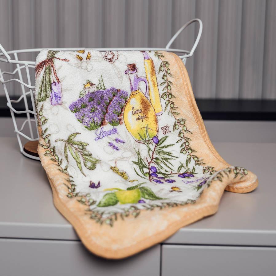 Полотенца для рук LemonFresh фибра 25х50 см Темно-кирпичный/Бежевый (88108)