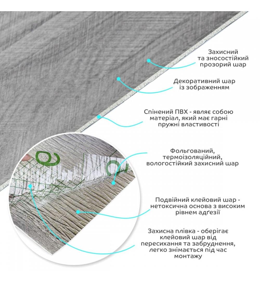 Плитка самоклеящаяся виниловая в рулоне 3000х600х2 мм 1 шт. (СВП-2027) - фото 2 Плитка самоклеящаяся виниловая в рулоне 3000х600х2 мм 1 шт. (СВП-2027) - фото 2