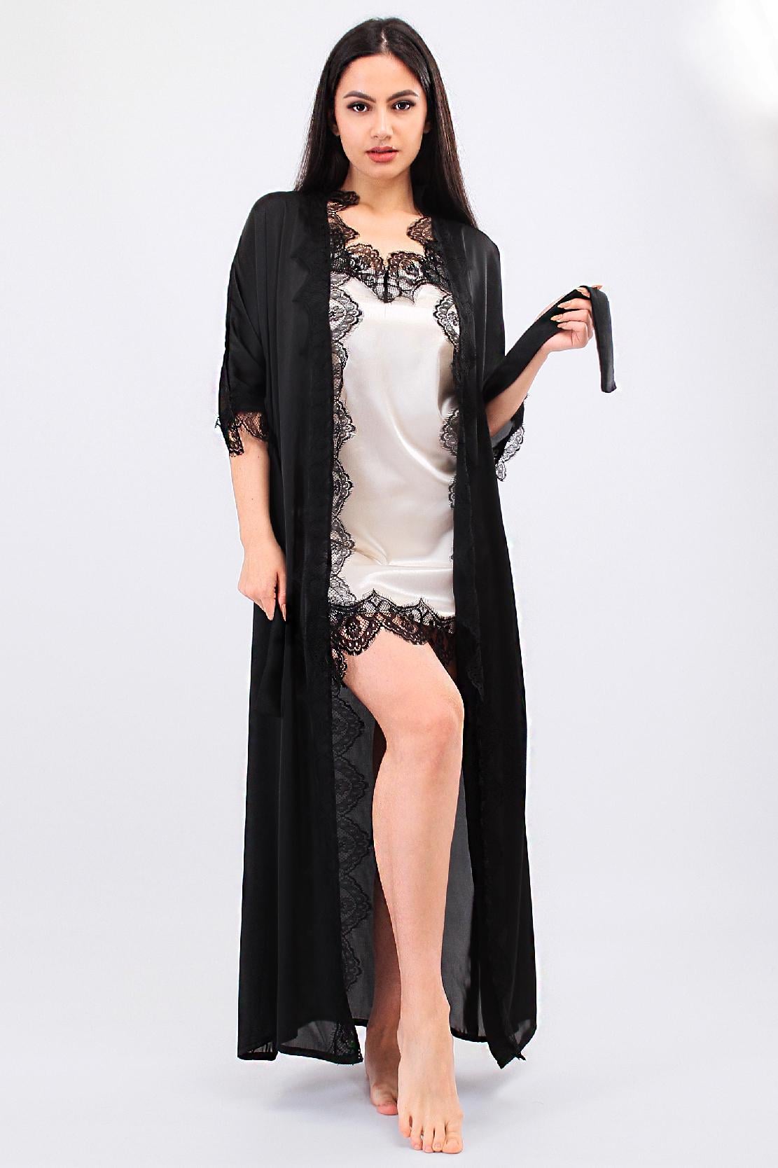 Домашній костюм Ghazel 17111-52 Емілія р. 42 Чорний/Кремовий (5638242)