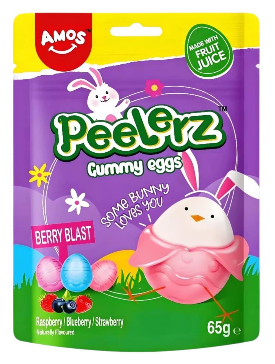Конфеты желейные Amos Peelerz Berry Blast Gummy Eggs 65 г (2976609704) Конфеты желейные Amos Peelerz Berry Blast Gummy Eggs 65 г (2976609704)