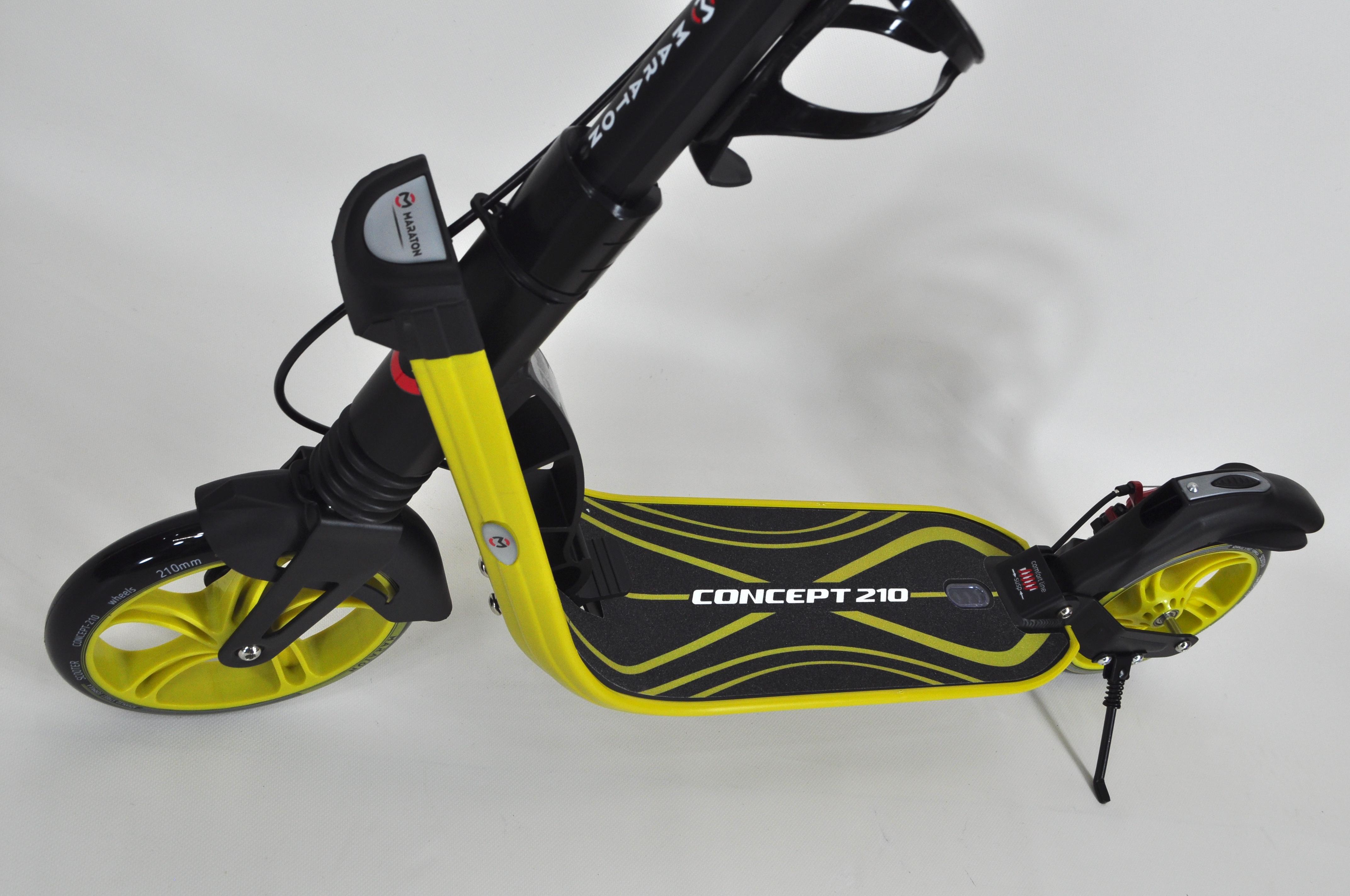 Самокат Maraton Concept 210 с дисковым тормозом и подногой Желтый - фото 12