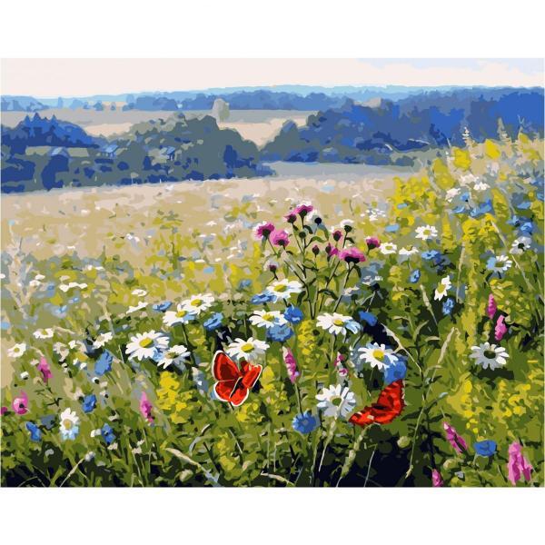 Набор для росписи по номерам Strateg Полевые цветы 40х50 см (VA-2822-mt)