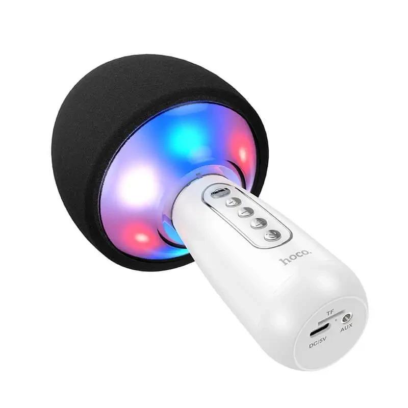 Мікрофон для караоке з динаміком бездротовий Hoco BK7 BT5.0 AUX/TF DSP 5 W Білий (BK7BEL5554)
