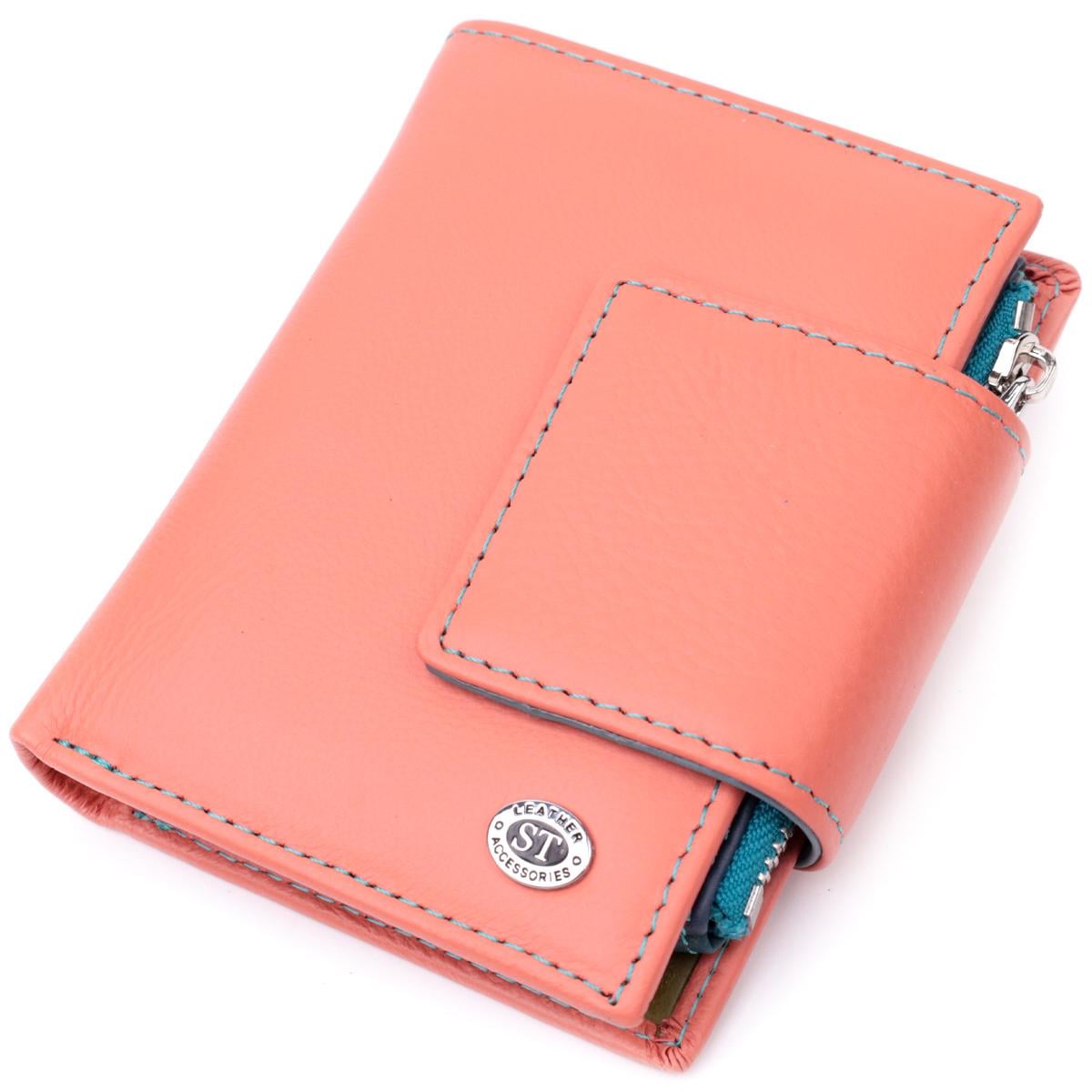 Кошелек женский кожаный ST Leather 19447 с монетницей Оранжевый