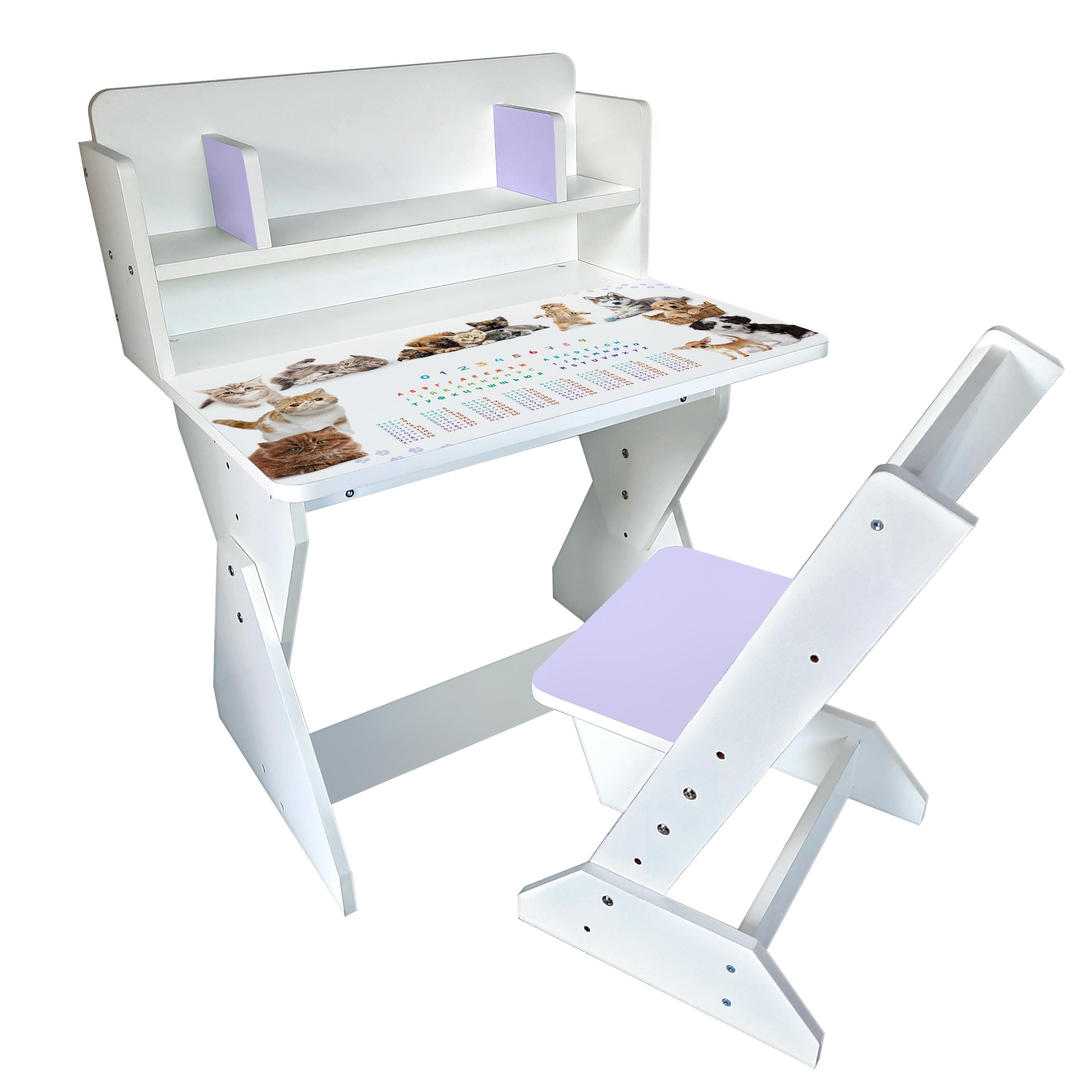 Парта со стульчиком Holy Wood П01 регулируемая с рисунком Котики-собачки (18136718)