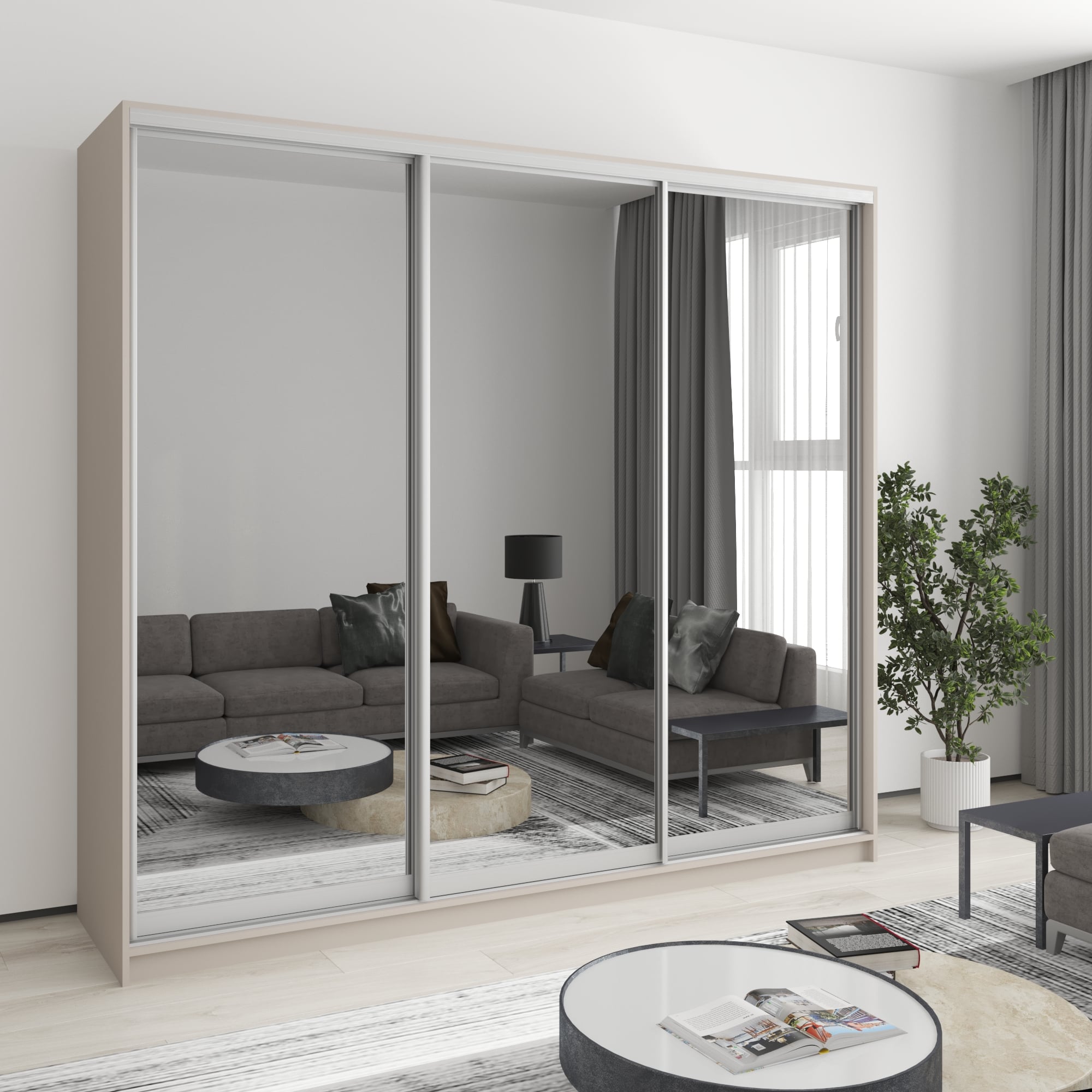 Шкаф-купе трехдверный Mebel Star Комбо AL MBS-3267 230х45х210 см Кашемир (1004437) Шкаф-купе трехдверный Mebel Star Комбо AL MBS-3267 230х45х210 см Кашемир (1004437)