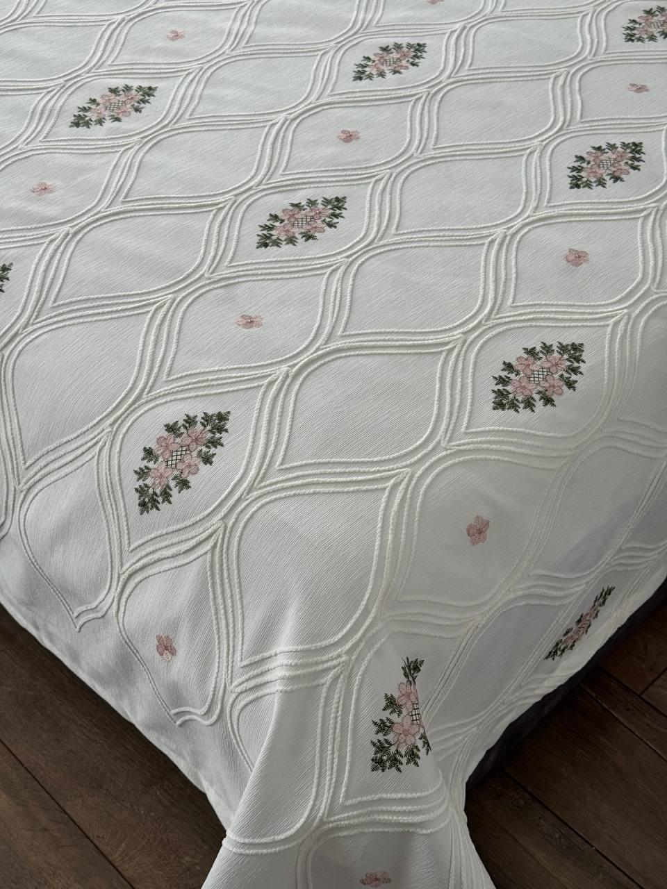 Покривало Бароко №3 бавовна 180х250 см Молочний (55677-3-180x250cm) - фото 3 Покривало Бароко №3 бавовна 180х250 см Молочний (55677-3-180x250cm) - фото 3