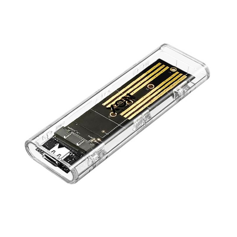 Зовнішня кишеня XON MemoryCase для M.2 NVMe PCIe/NGFF SATA USB 3.1 Type-C Прозорий (XSC2C13NN1PT 6310) - фото 2